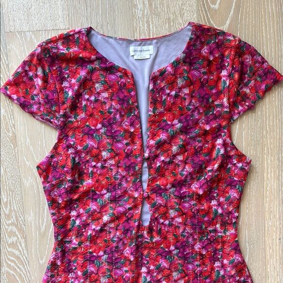 Lovers and Friends Revolve Lana Mini Dress Island Floral Pink SzL - Picture 2 of 12